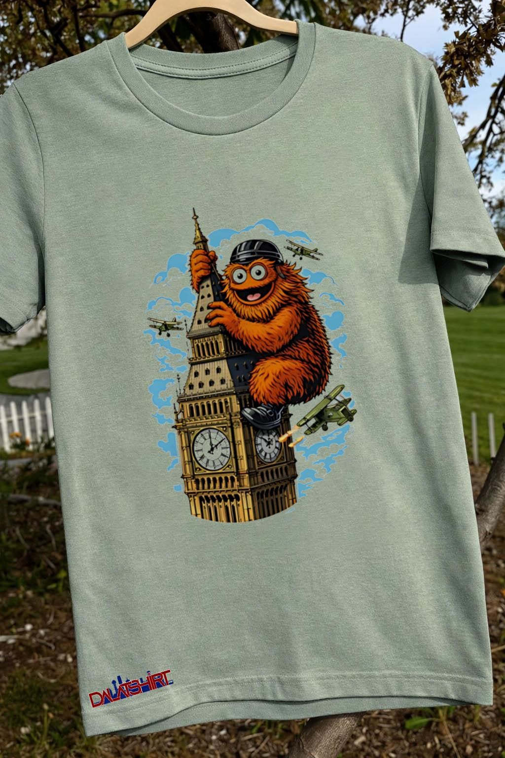 Gritty King Kong Big Ben London British Planes shirt