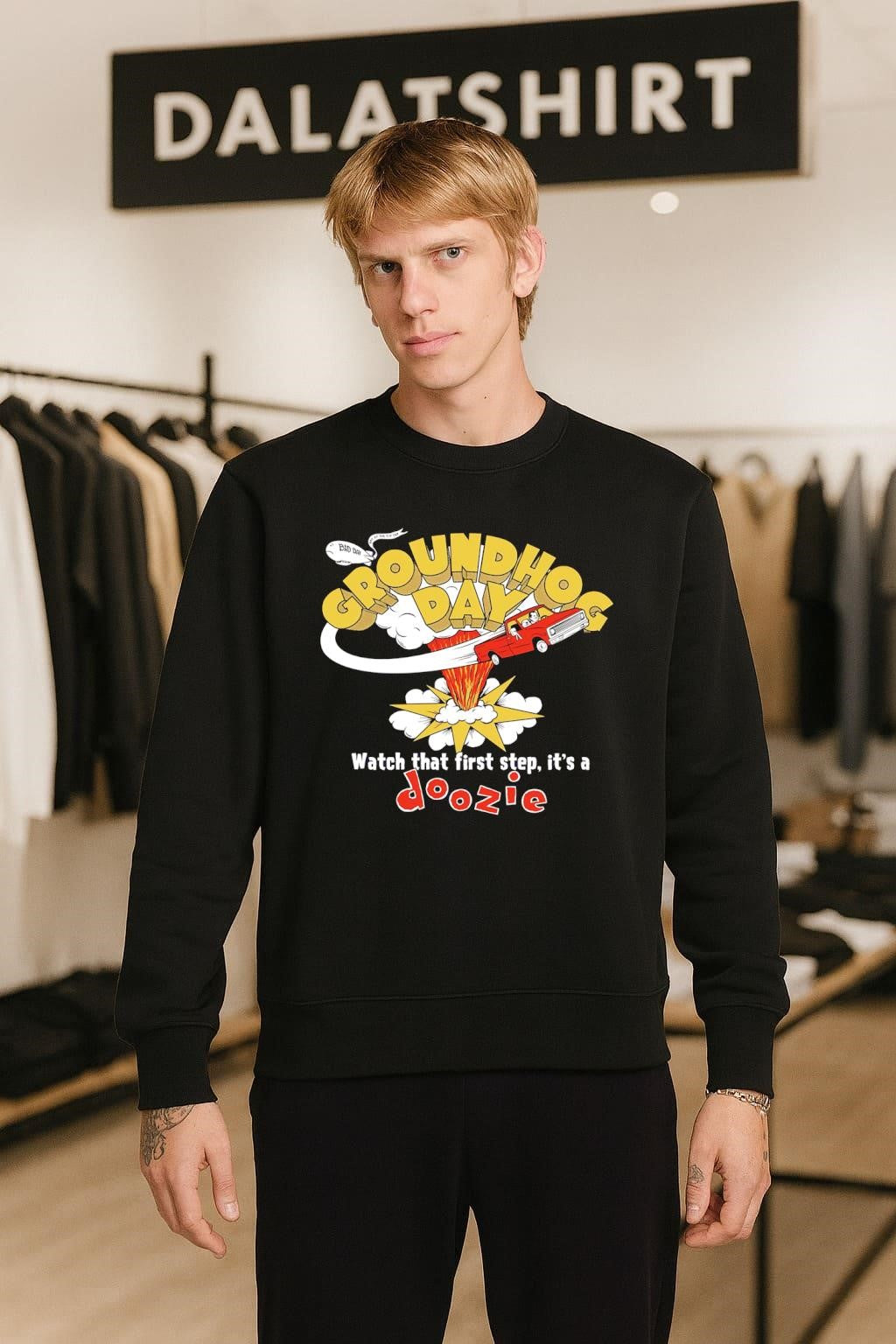 Groundhog Day Movie Bill Murray Driving Truck First Step Doozie shirt