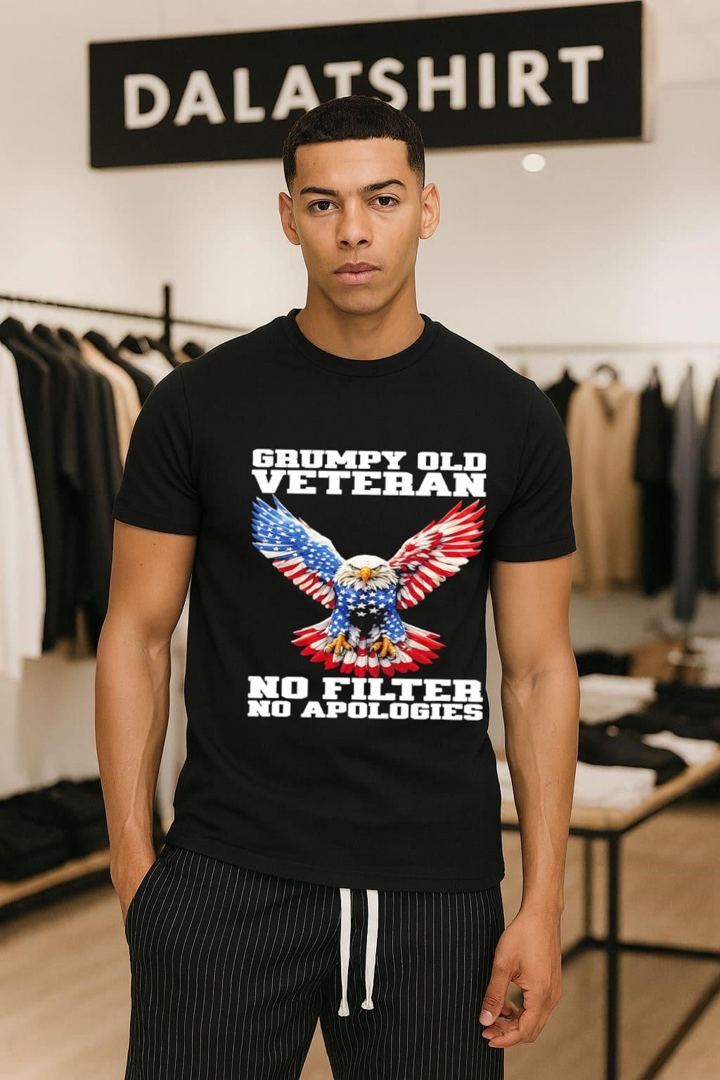 Grumpy Old Veteran American Flag Eagle No Filter shirt