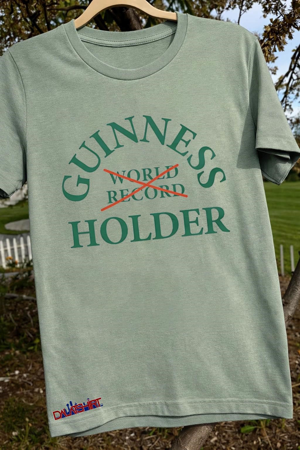Guinness World Record Holder Green Typography Crossed shirt
