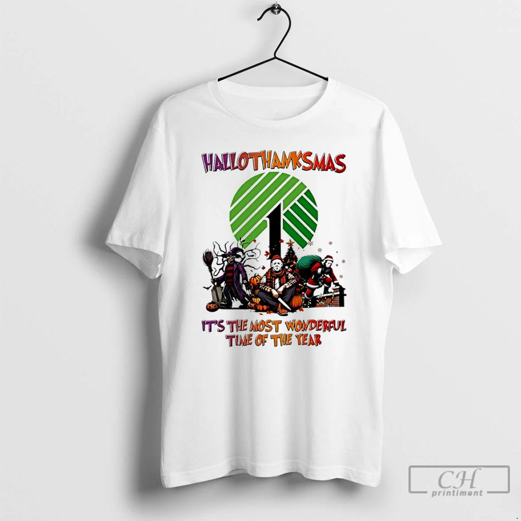 Halloween Movies Dollar Tree Hallothanksmas Its The Most Wonderful Time Of The Year T Shirts