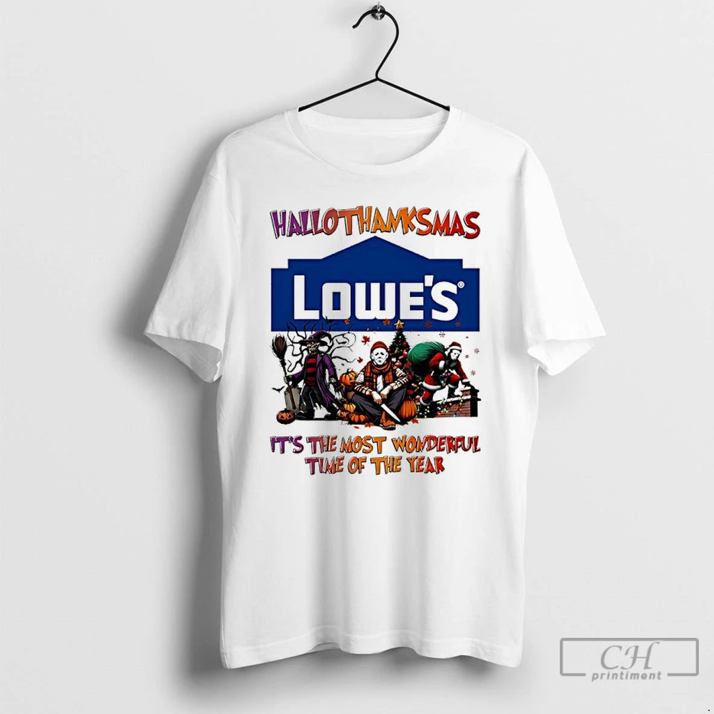 Halloween Movies Lowes Hallothanksmas Its The Most Wonderful Time Of The Year T Shirts