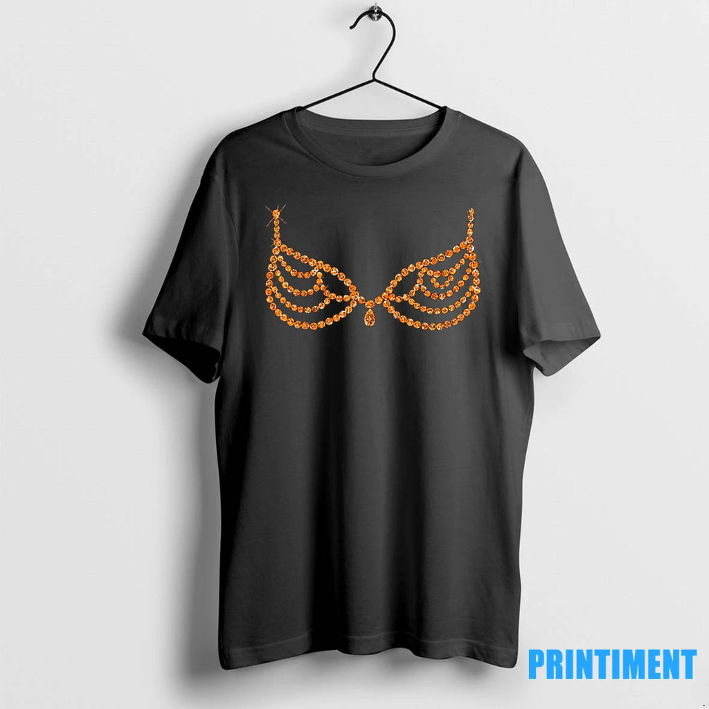 Halloween Orange Bra Design Costume Show Tshirts Sweater