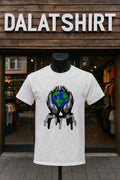 Hands Holding Earth Globe Dripping Paint Artistic Design shirt