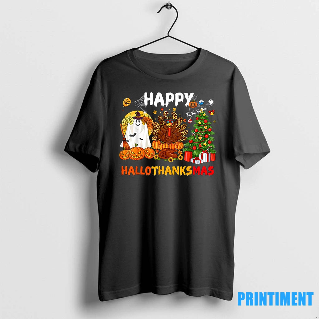 Happy Hallothanksmas Halloween Thanksgiving Christmas Tshirts Sweater