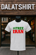 Hash Free Iran Green and Red Text Graphic shirt