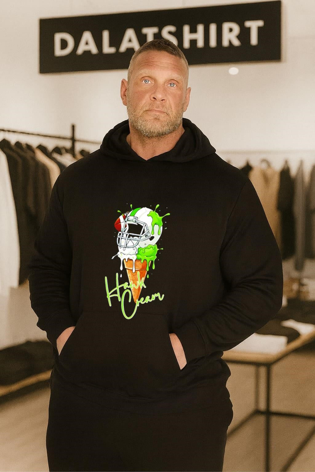Hawk Cream Melting Helmet Ice Cream Cone Football shirt
