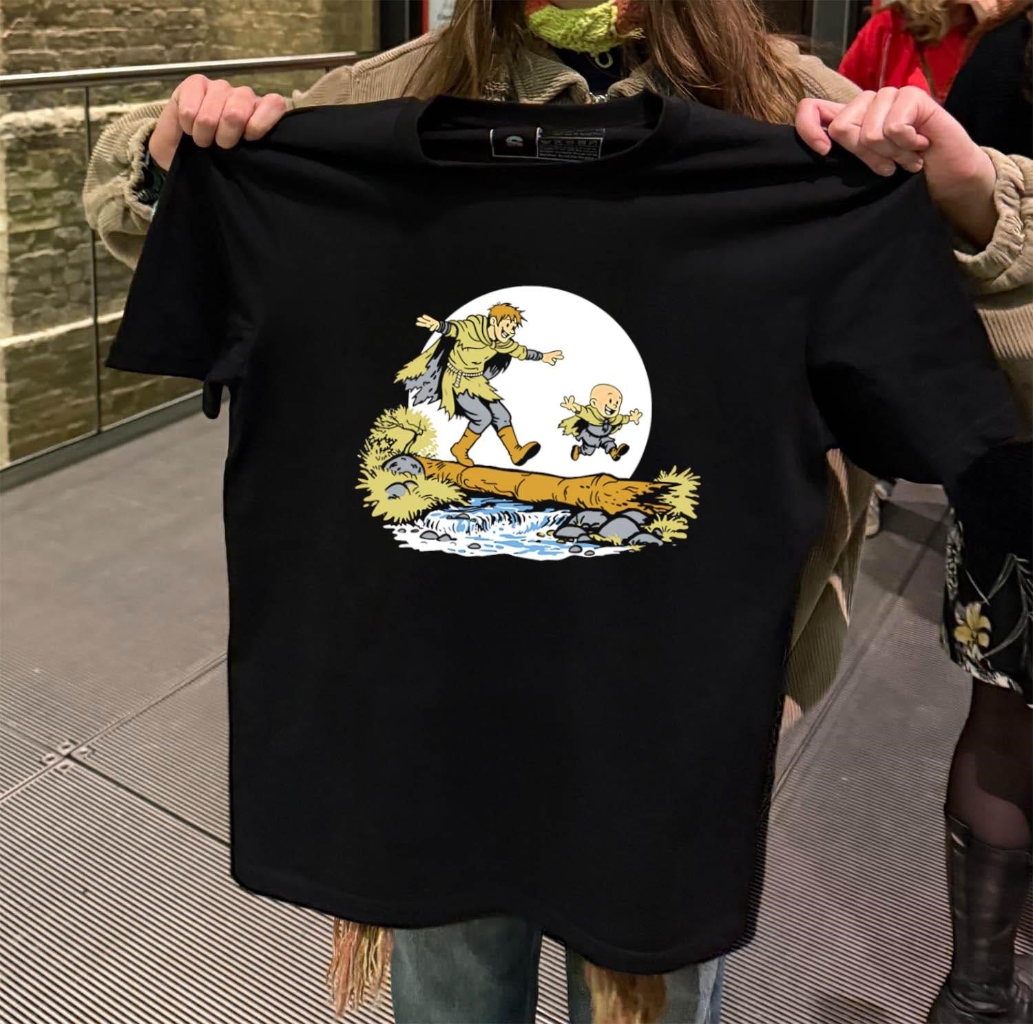 Hedge Knight and Squire Crossing River Log shirt