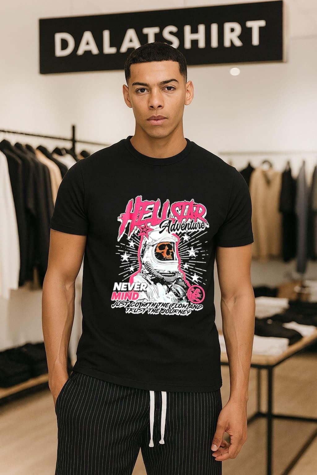 Hell Star Adventure Astronaut Skull Never Mind shirt