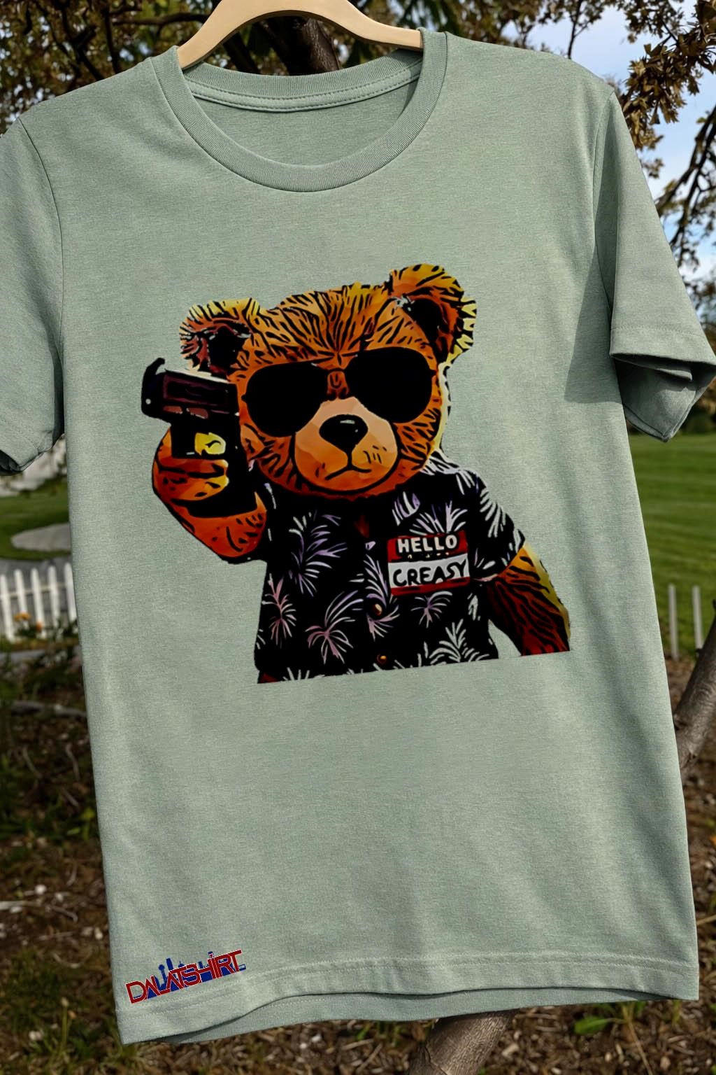 Hello Creasy Bear Holding Gun Wearing Sunglasses shirt