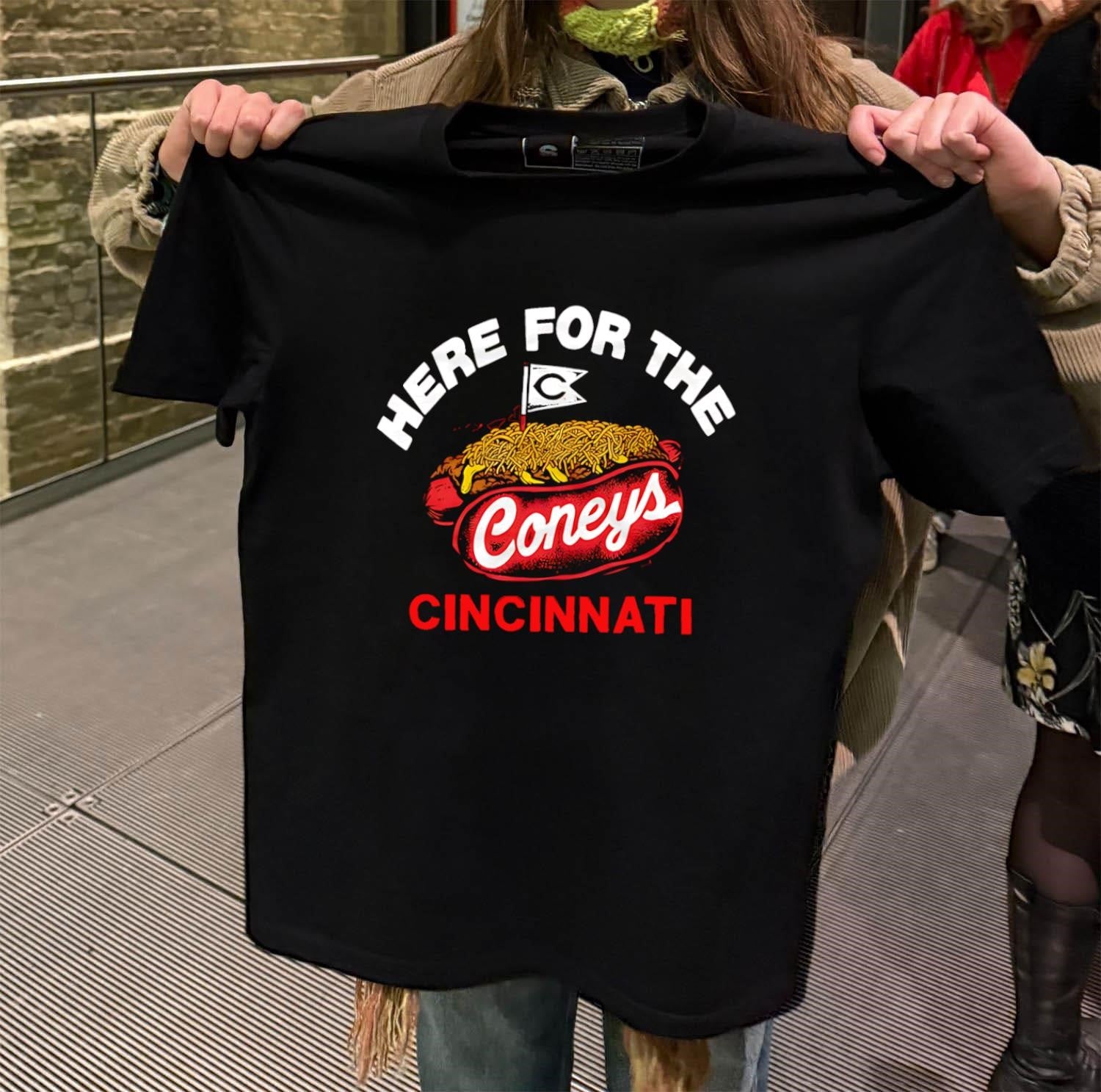 Here For The Coneys Cincinnati Reds Hot Dog shirt