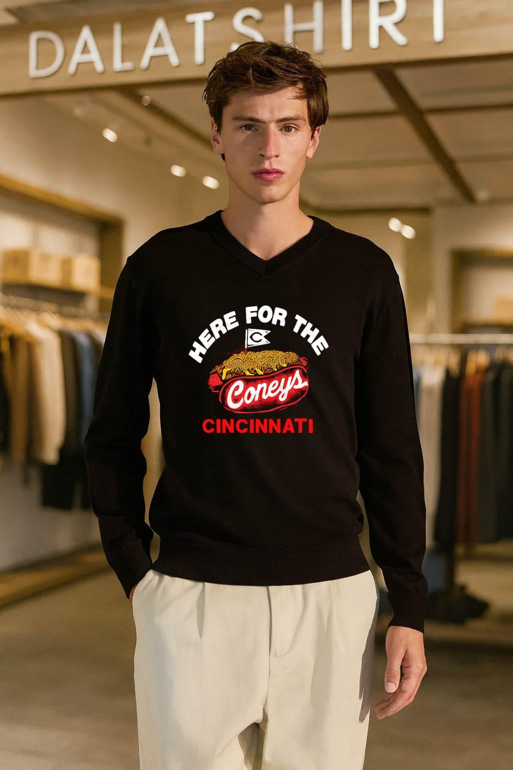 Here For The Coneys Cincinnati Reds Hot Dog shirt