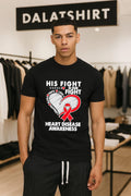 His Fight Is Our Fight Heart Disease Awareness Red Ribbon shirt