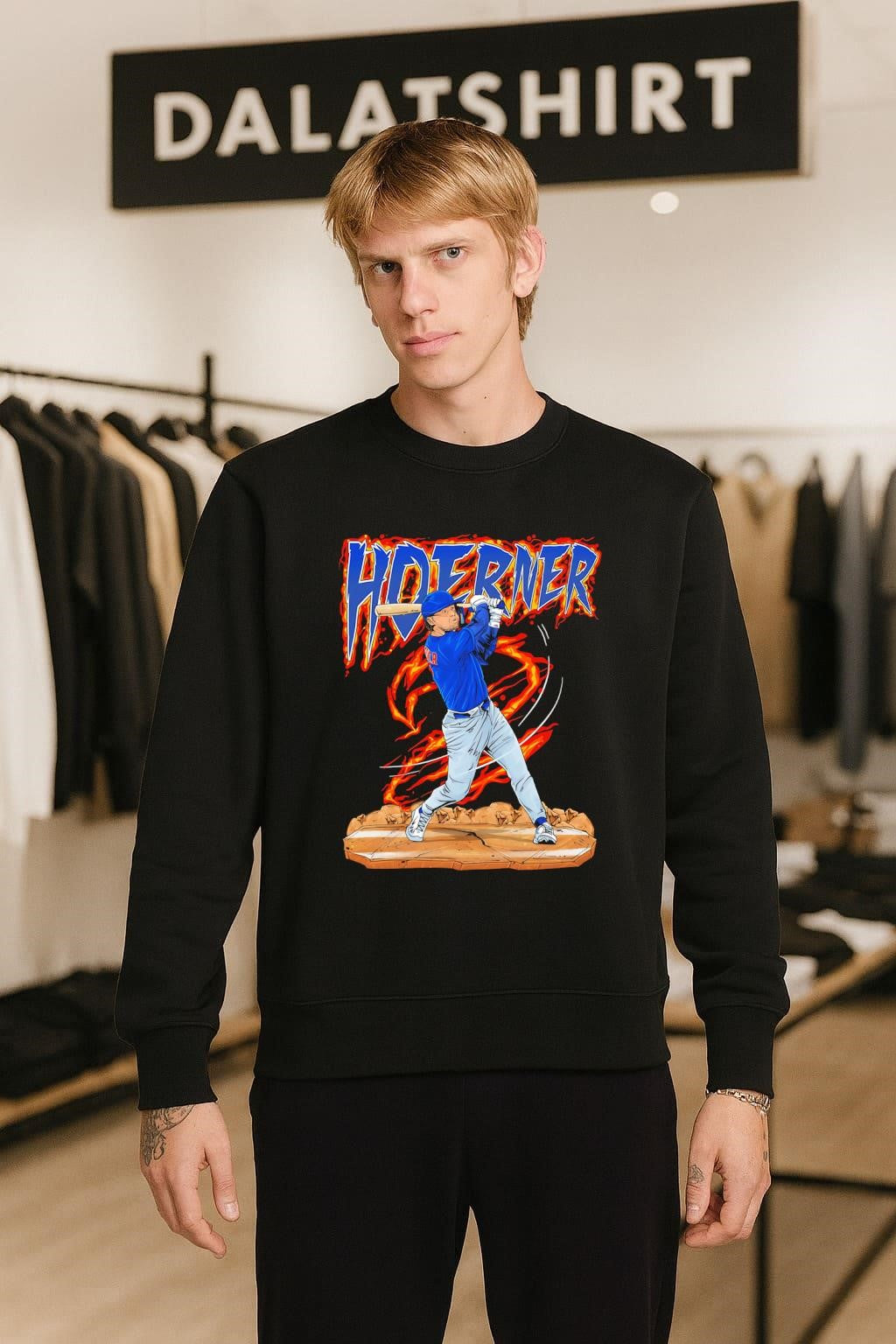 Hoerner 2 Nico Baseball Fire Action Graphic Sports shirt