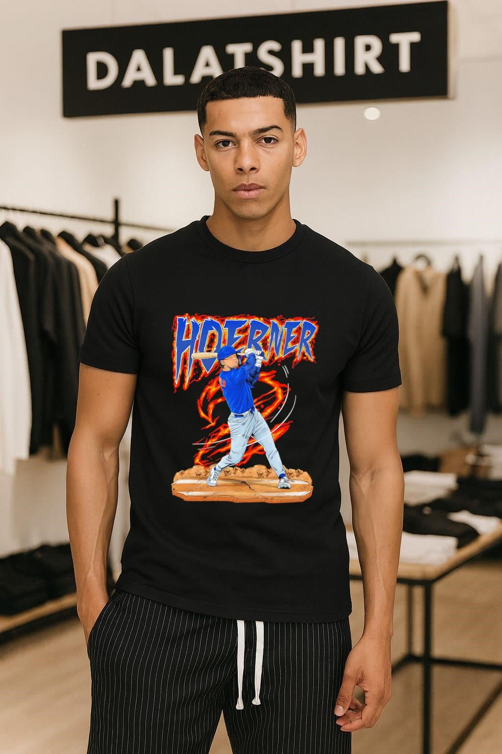 Hoerner 2 Nico Baseball Fire Action Graphic Sports shirt