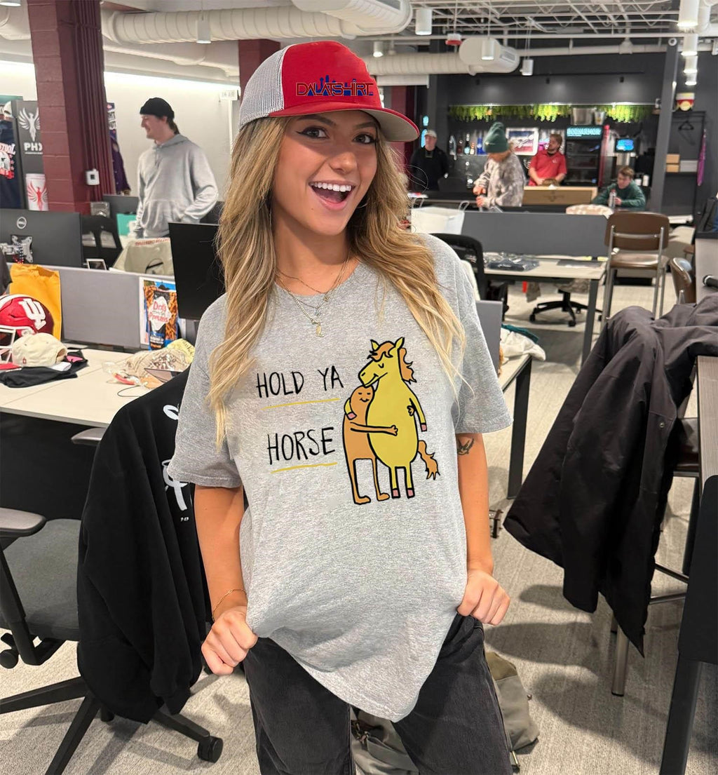 Hold Ya Horse Cute Animal Hug Illustration shirt