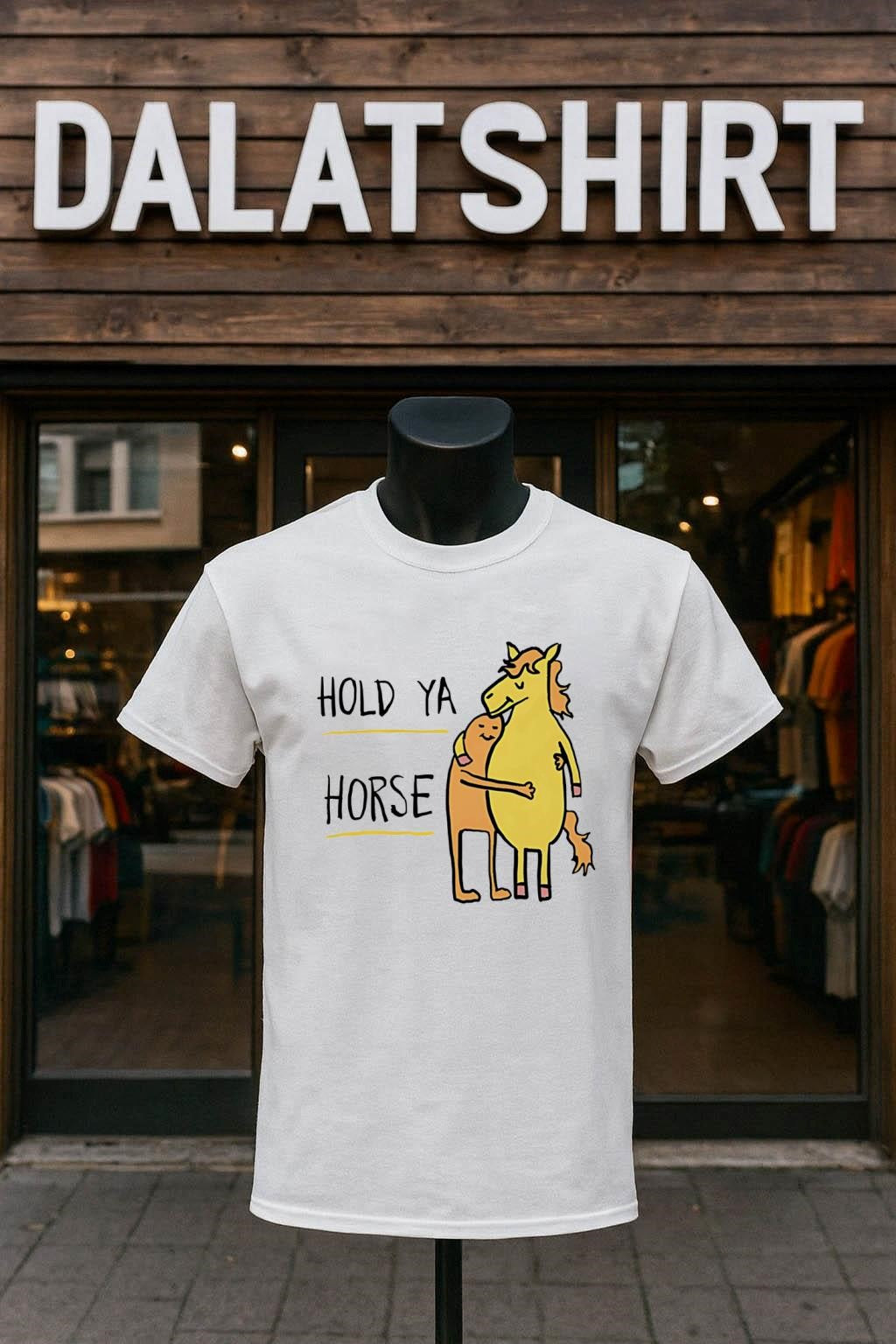 Hold Ya Horse Cute Animal Hug Illustration shirt