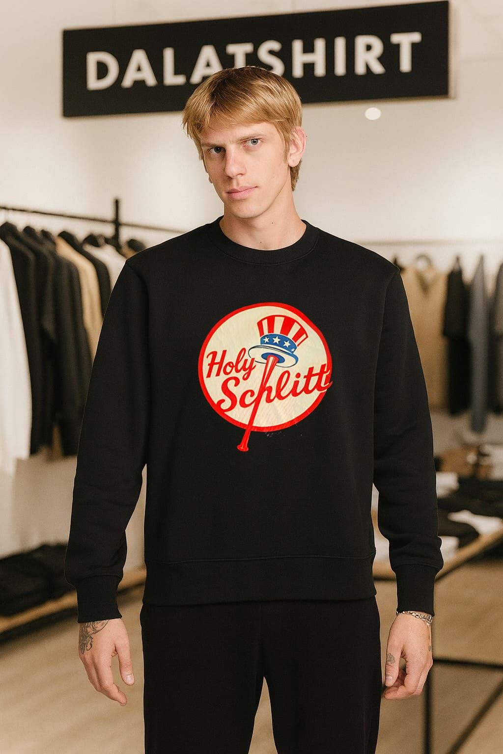 Holy Schlitt Uncle Sam Top Hat Baseball Bat shirt