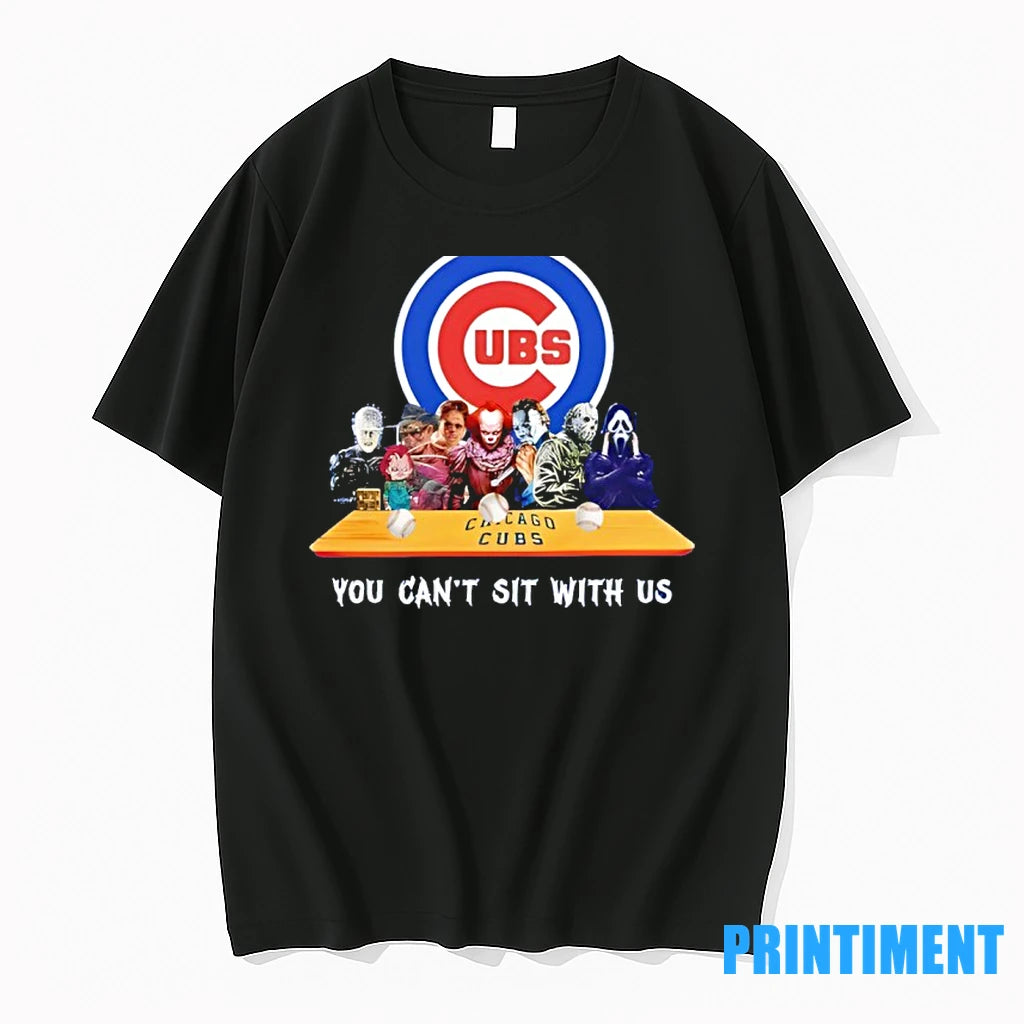 Horror Movie Characters You Cant Sit With Us Chicago Cubs Halloween Tshirts Sweater