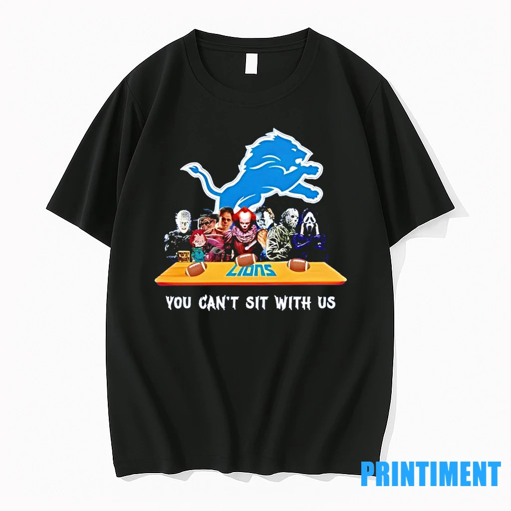 Horror Movie Characters You Cant Sit With Us Detroit Lions Halloween Tshirts Sweater