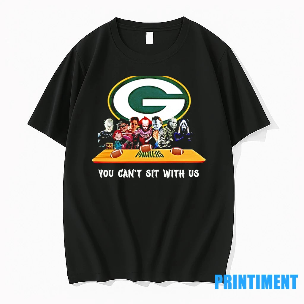 Horror Movie Characters You Cant Sit With Us Green Bay Packers Halloween Tshirts Sweater