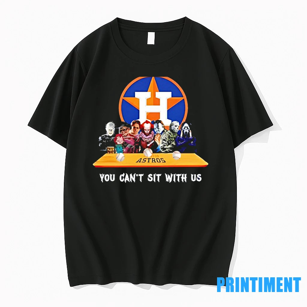 Horror Movie Characters You Cant Sit With Us Houston Astros Halloween Tshirts Sweater