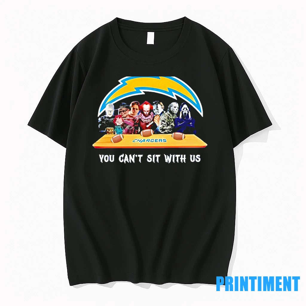 Horror Movie Characters You Cant Sit With Us Los Angeles Chargers Halloween Tshirts Sweater