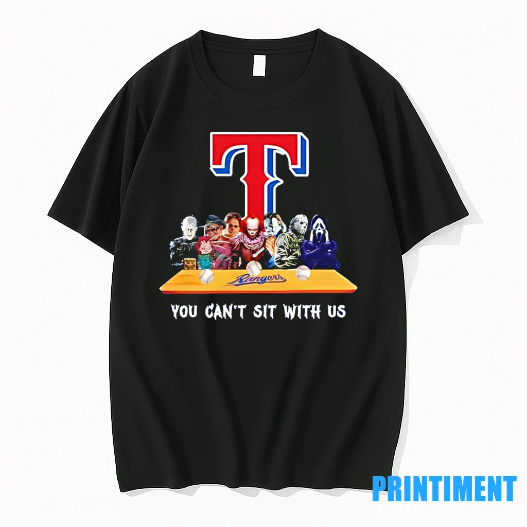 Horror Movie Characters You Cant Sit With Us Texas Rangers Halloween Tshirts Sweater