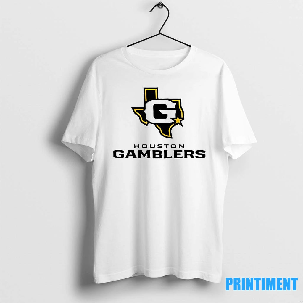 Houston Gamblers Lockup Logo Style Tshirts Sweater