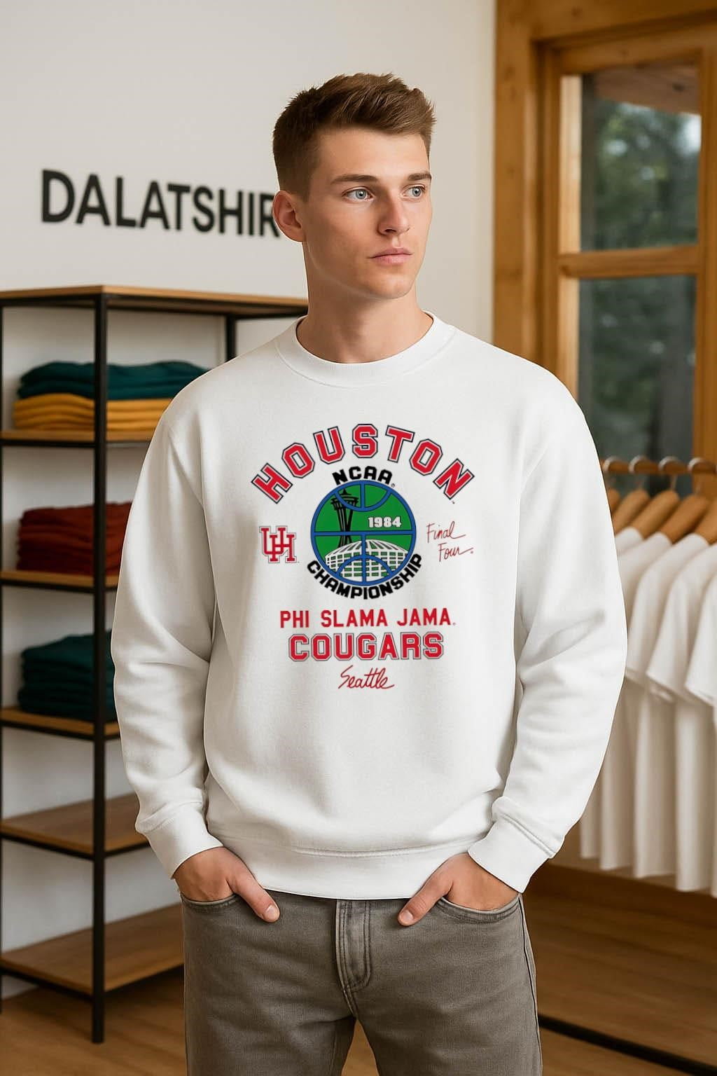 Houston NCAA 1984 Championship Phi Slama Jama Cougars Seattle shirt