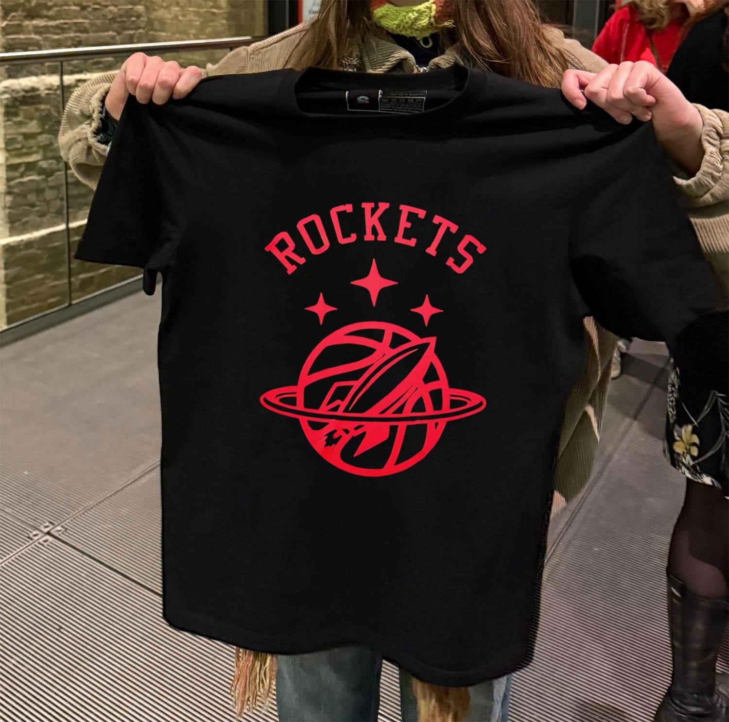 Houston Rockets Basketball Team Space Rocket Ship Ball shirt
