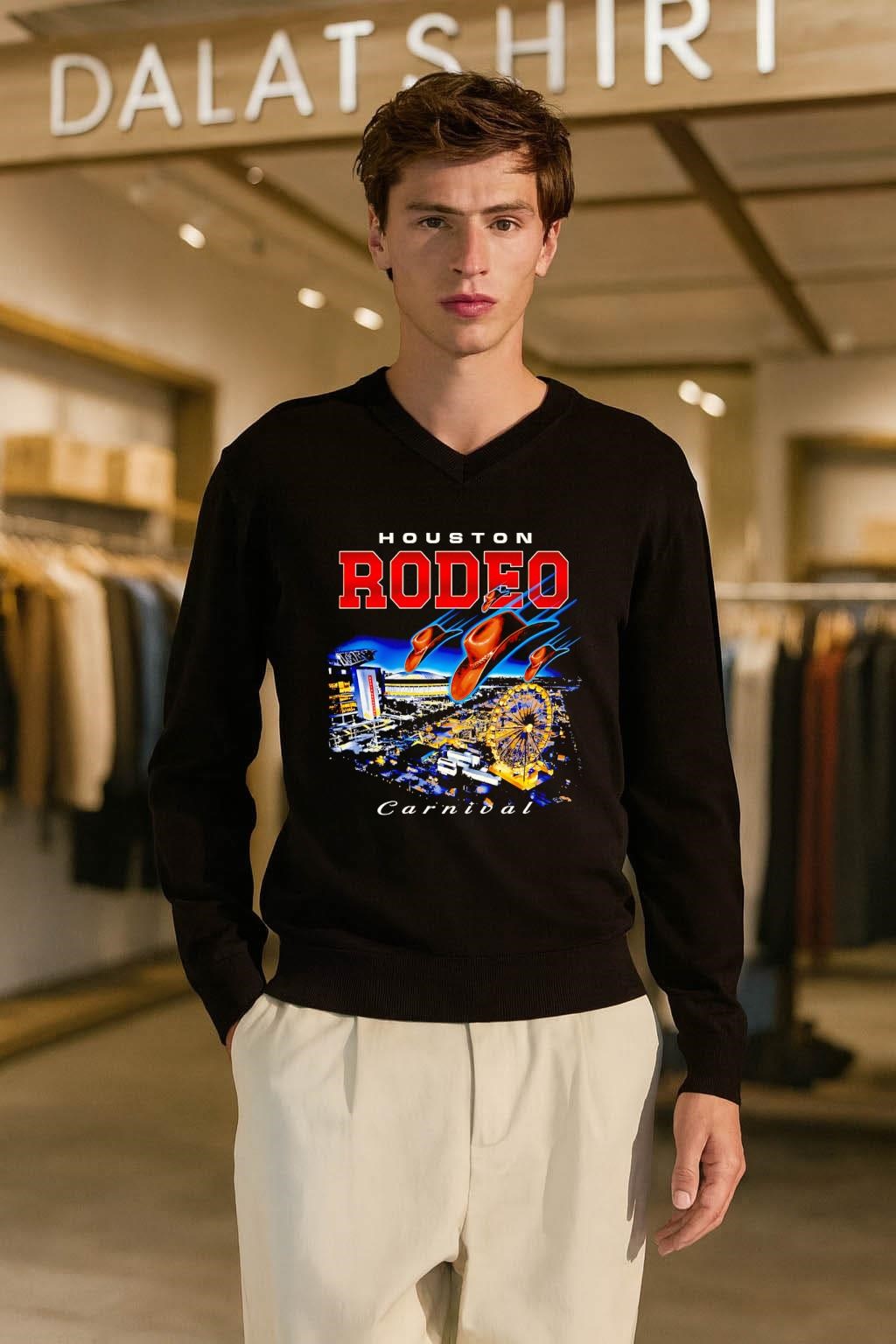 Houston Rodeo Carnival Flying Cowboy Hats and Ferris Wheel shirt