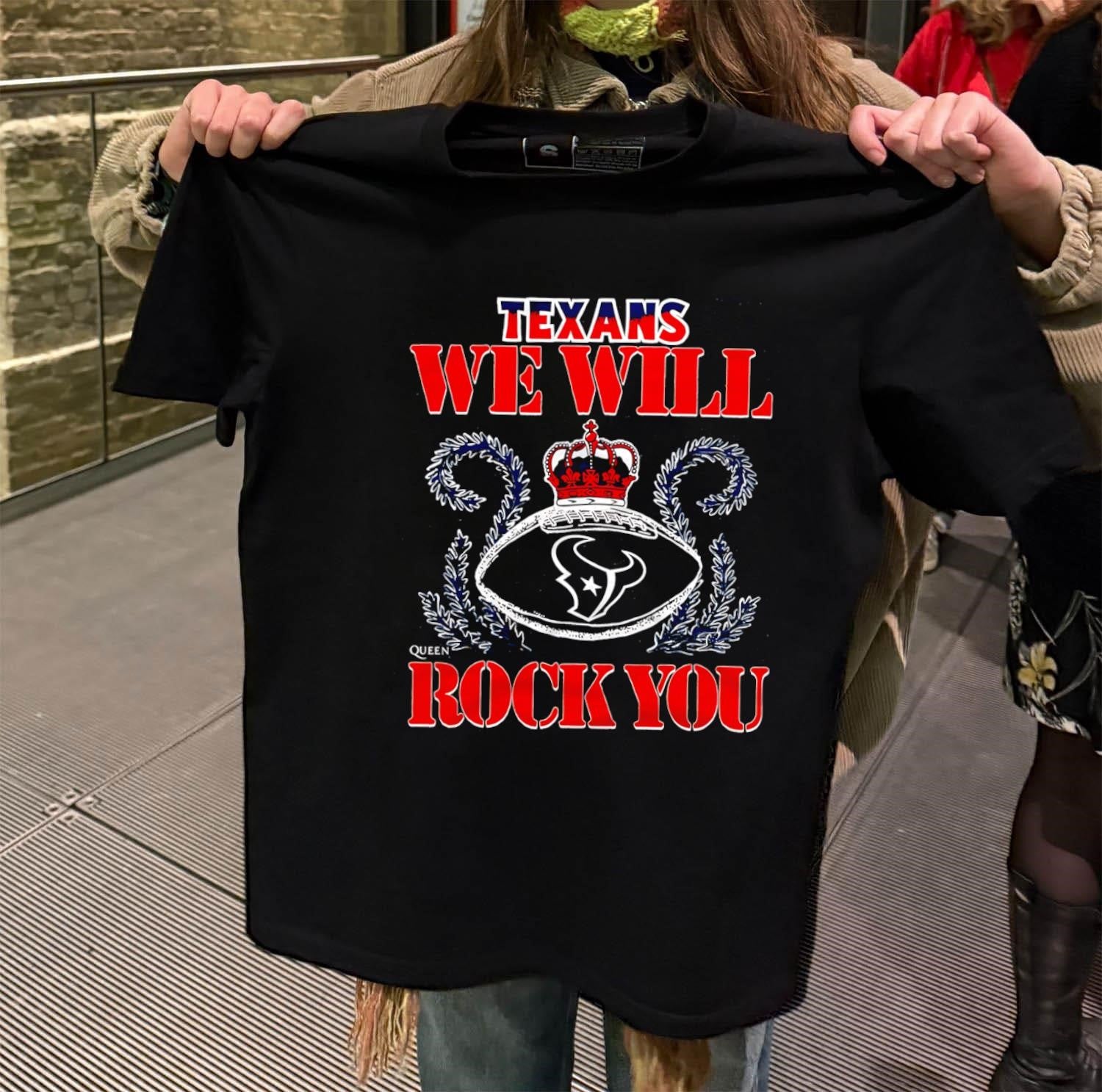 Houston Texans We Will Rock You Football Crown shirt