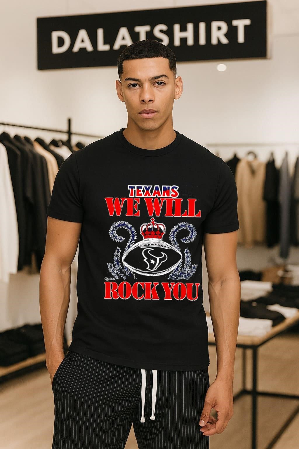 Houston Texans We Will Rock You Football Crown shirt