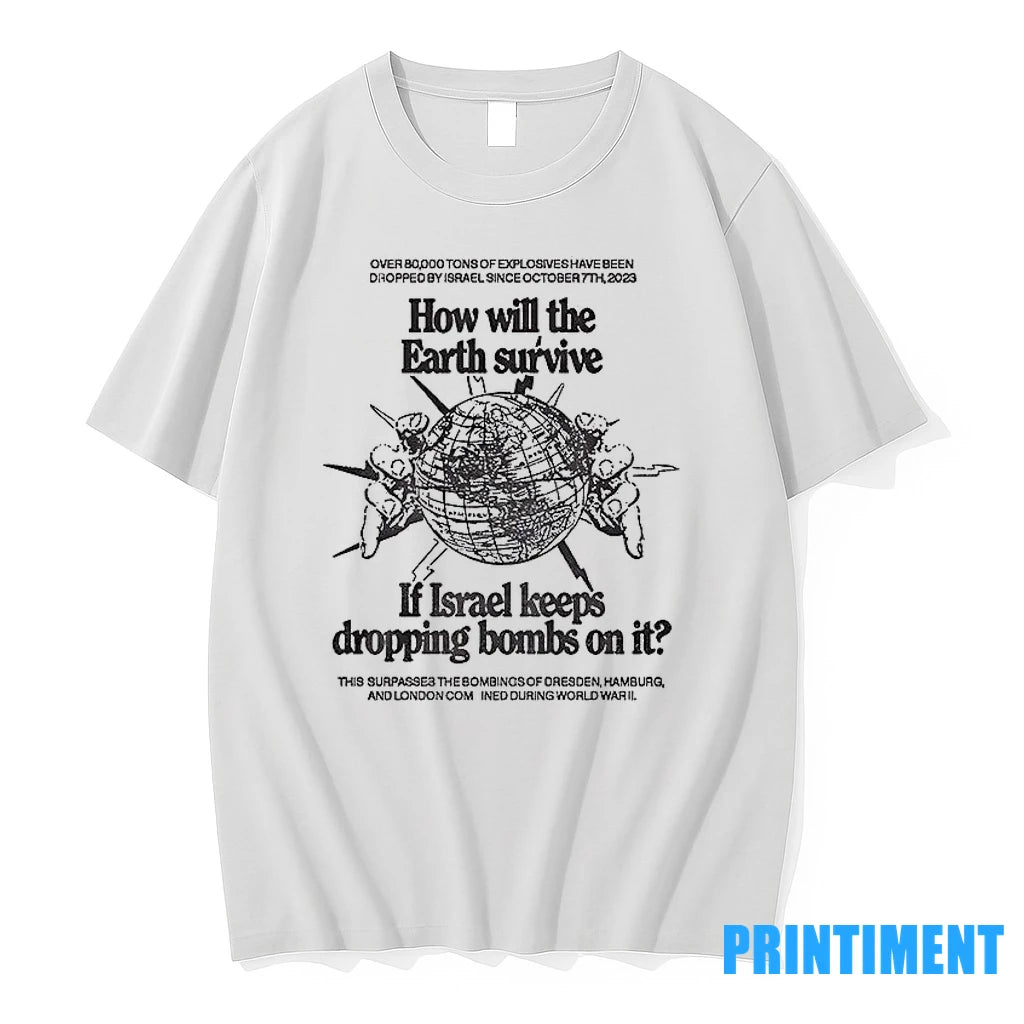 How Will The Earth Survive If Israel Keeps Dropping Bombs On It Tshirts Sweater