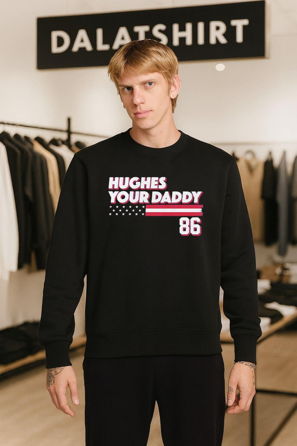 Hughes Your Daddy USA Flag Number 86 shirt