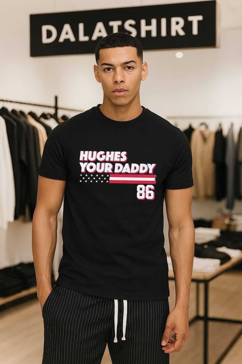 Hughes Your Daddy USA Flag Number 86 shirt