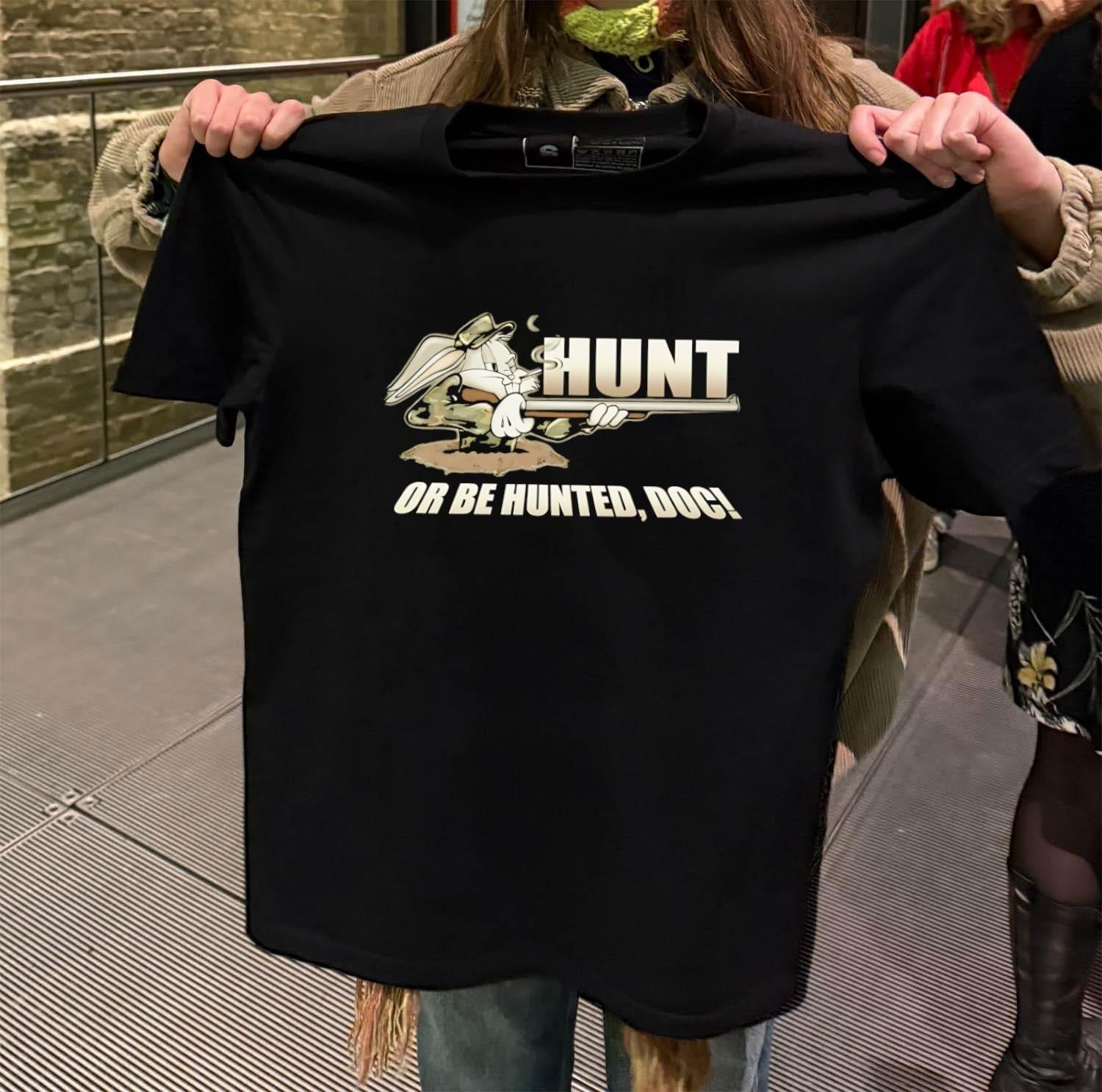 Hunt Or Be Hunted Doc Bugs Bunny Camouflage Hunting Rifle Smoking shirt