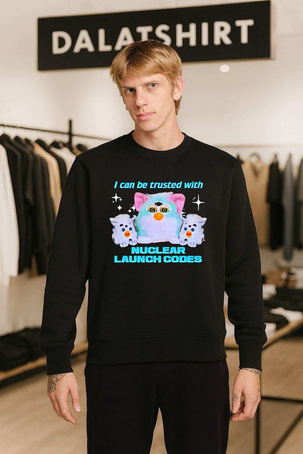 I Can Be Trusted With Nuclear Launch Codes Furby shirt