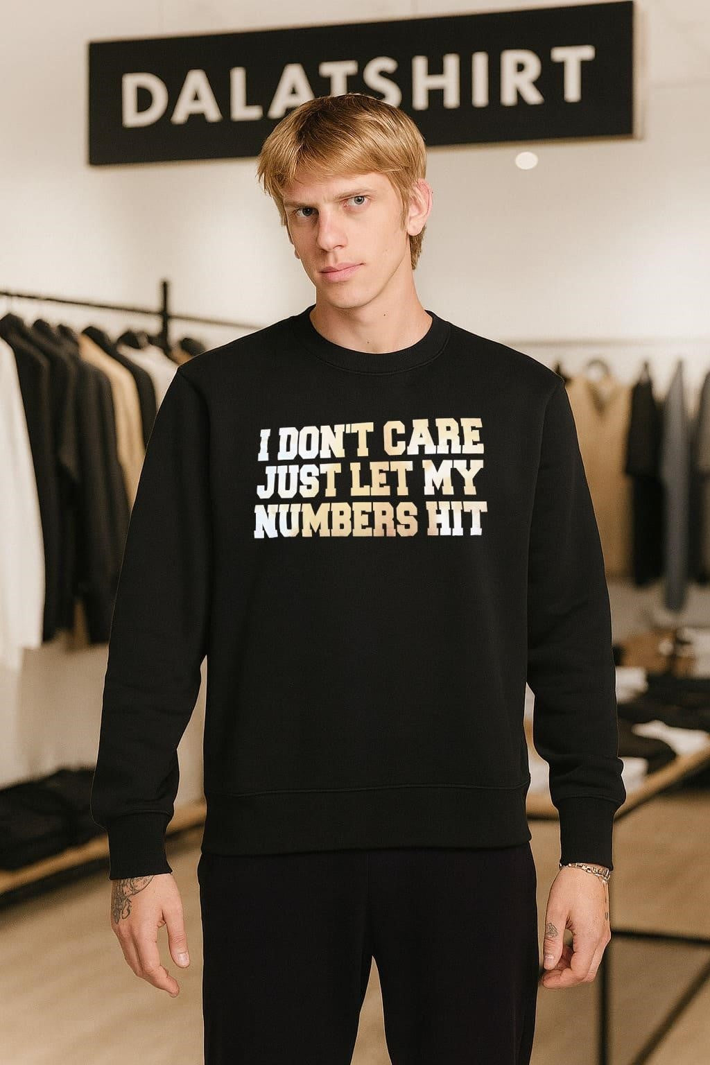 I Don’t Care Just Let My Numbers Hit Distressed Text shirt
