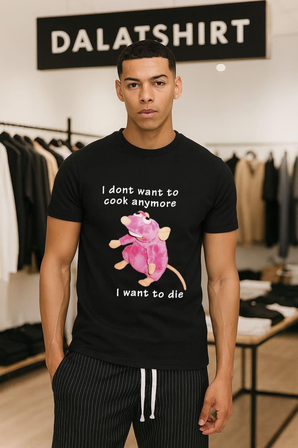 I Don’t Want To Cook Anymore I Want To Die Rat shirt