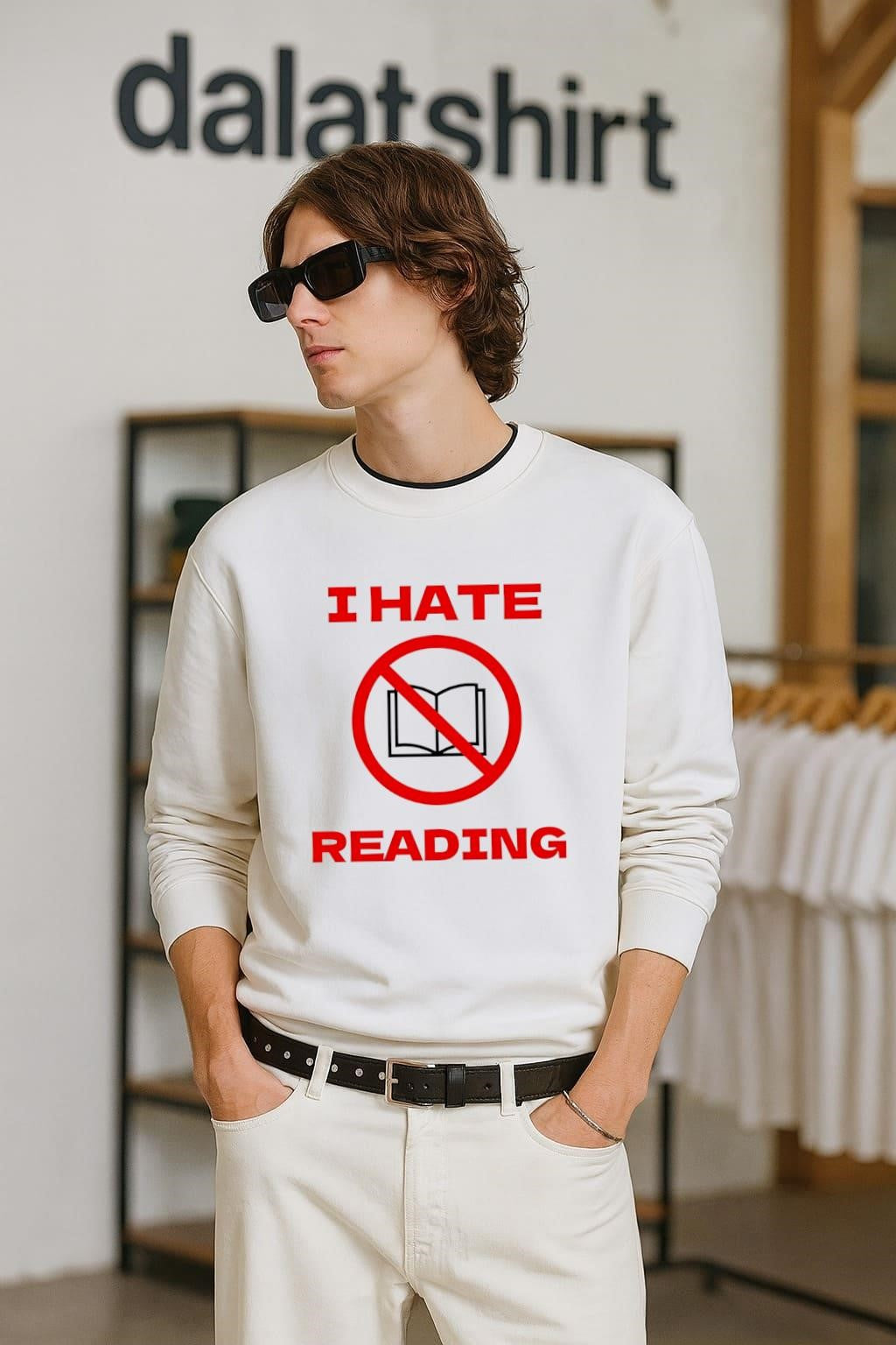 I Hate Reading No Books Symbol shirt