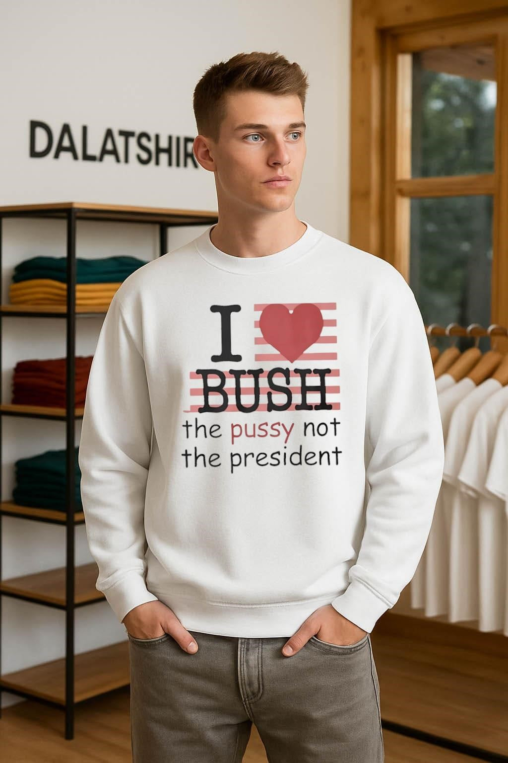 I Love Bush The Pussy Not The President Heart shirt