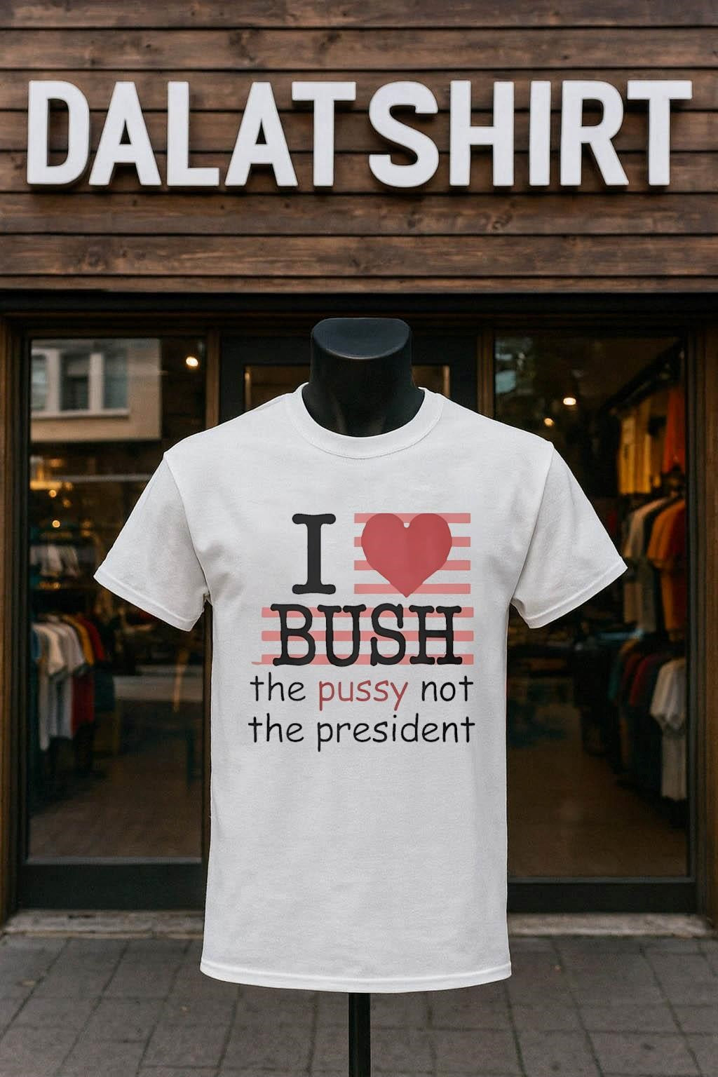 I Love Bush The Pussy Not The President Heart shirt