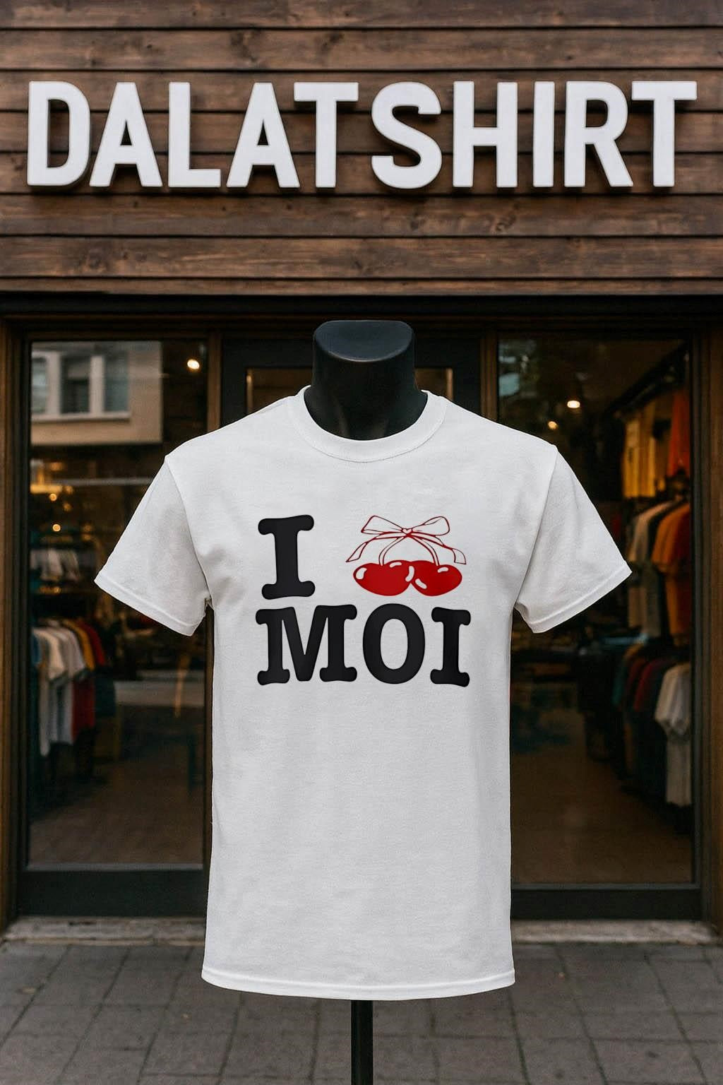 I Love Moi Heart Cherry Ribbon French Self Love shirt