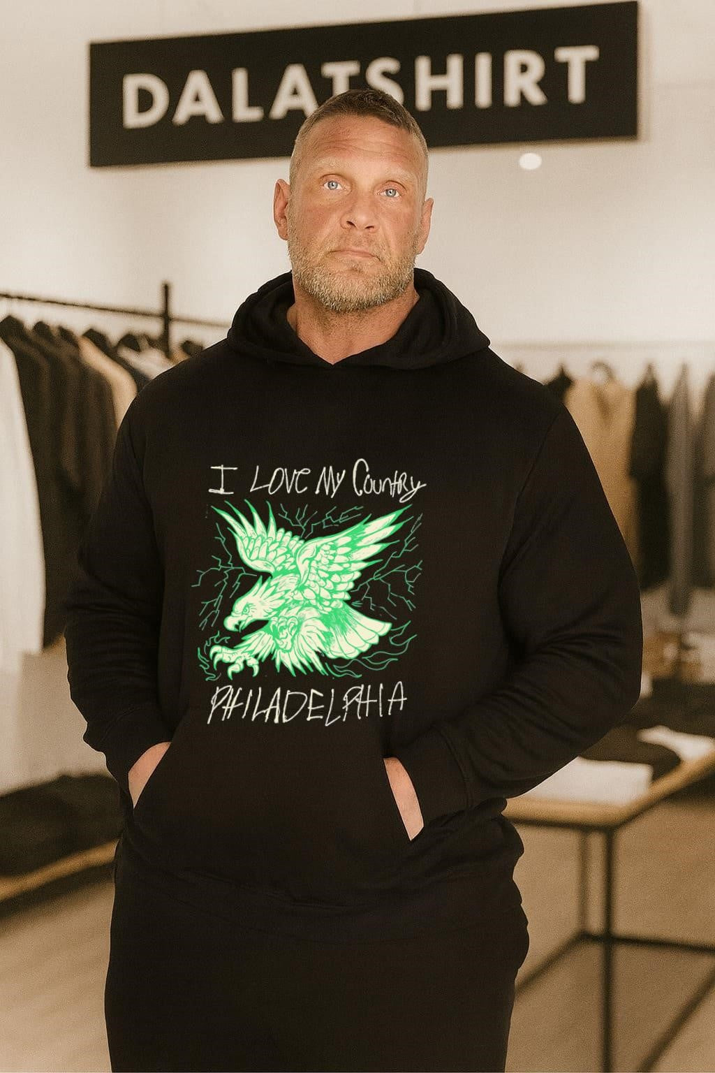 I Love My Country Philadelphia Eagle With Green Lightning shirt