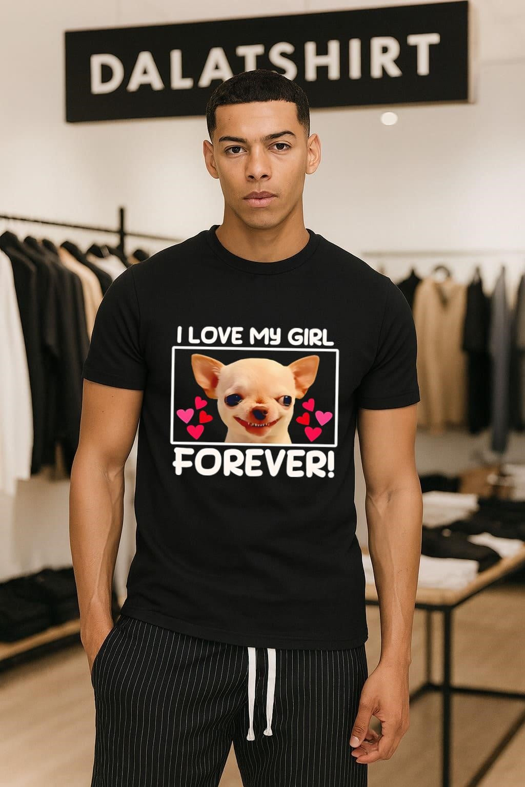 I Love My Girl Forever Smiling Chihuahua Dog Hearts shirt