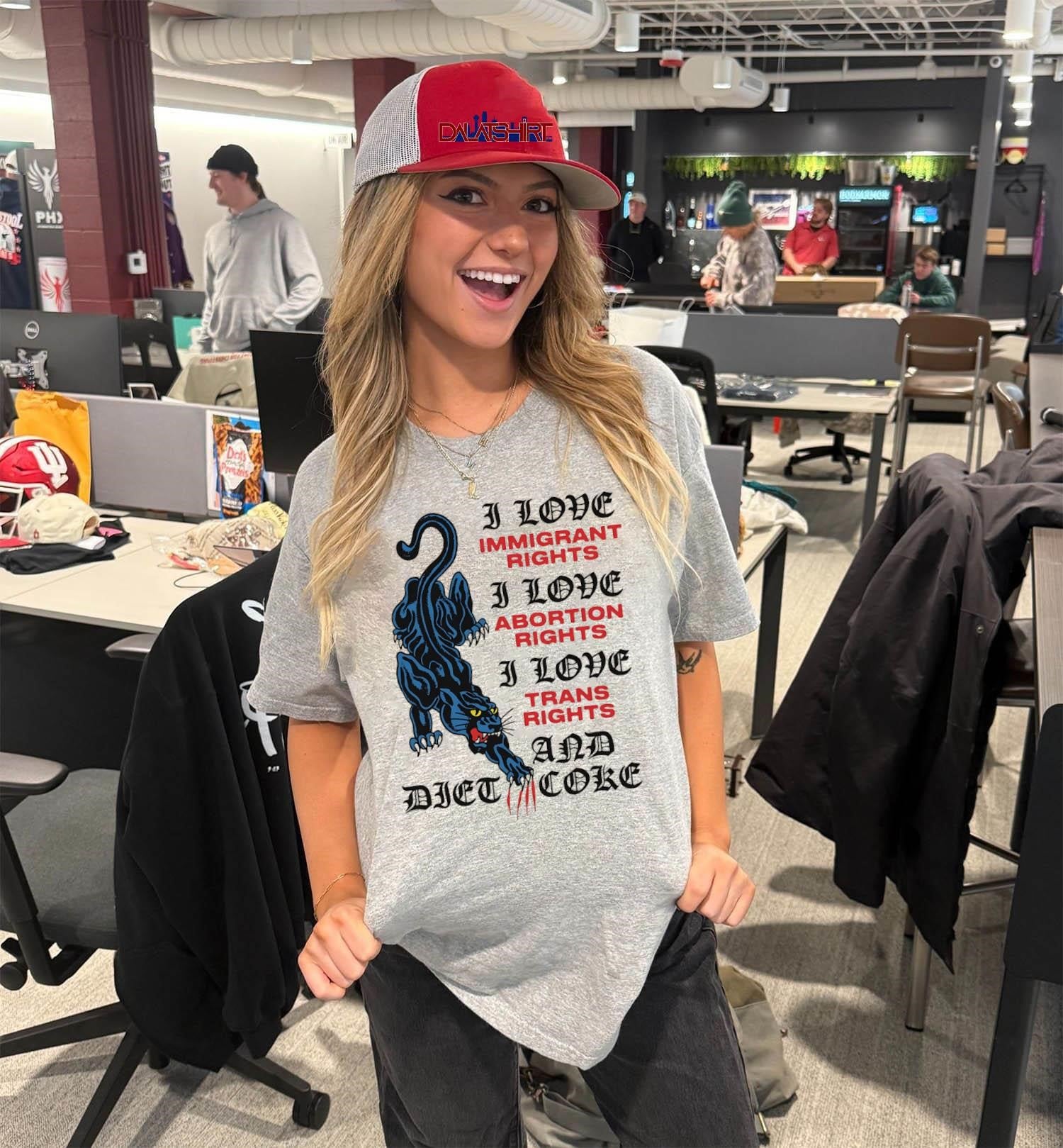 I Love Rights And Diet Coke Blue Panther shirt