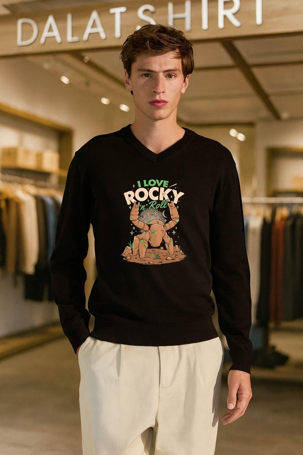 I Love Rocky ‘n’ Roll Crustle Rock Star Space shirt