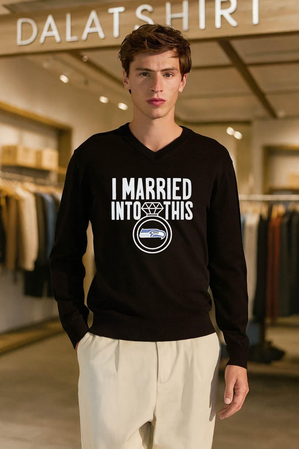 I Married Into This Diamond Ring Seattle Football Fans shirt